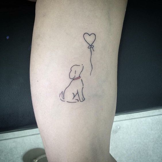 perro globo tatuajes minimalista