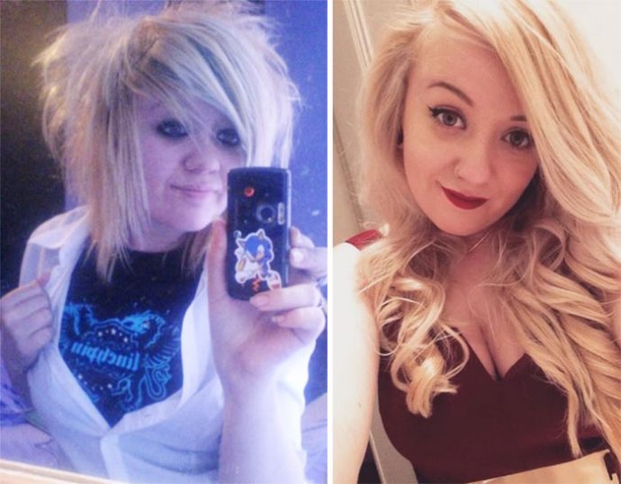 Imágenes del antes y después de adolescentes