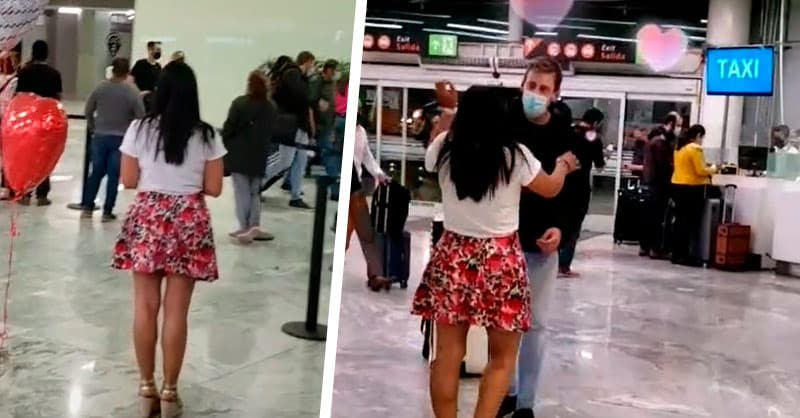Mujer espera a su novio virtual en el aeropuerto pero él no la reconoce