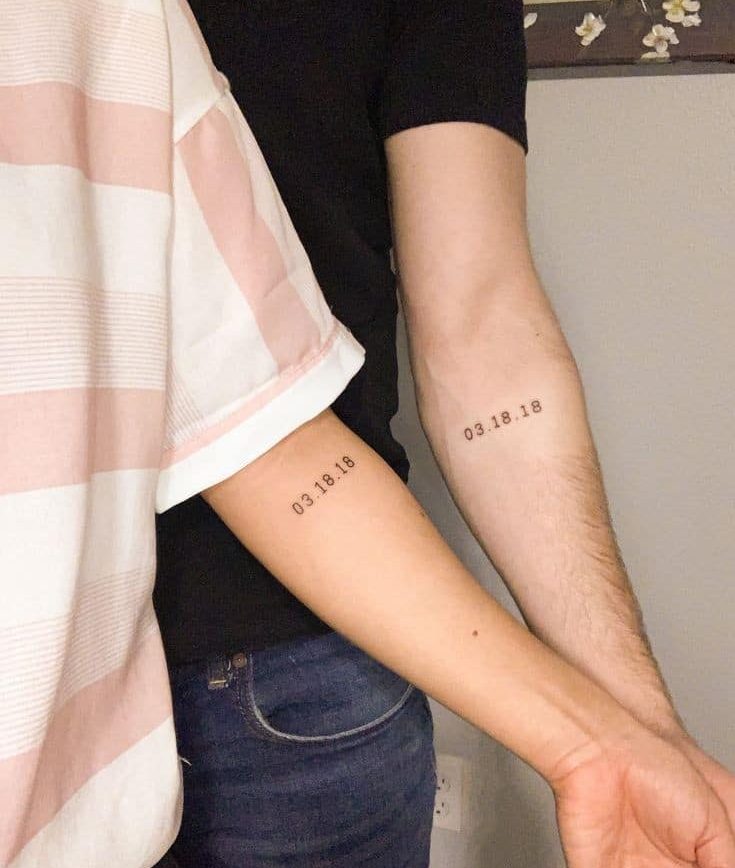 tatuajes para parejas de fechas