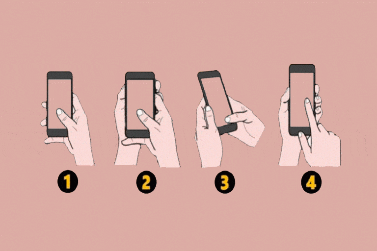 La forma en que sujetas el móvil dice mucho de ti
